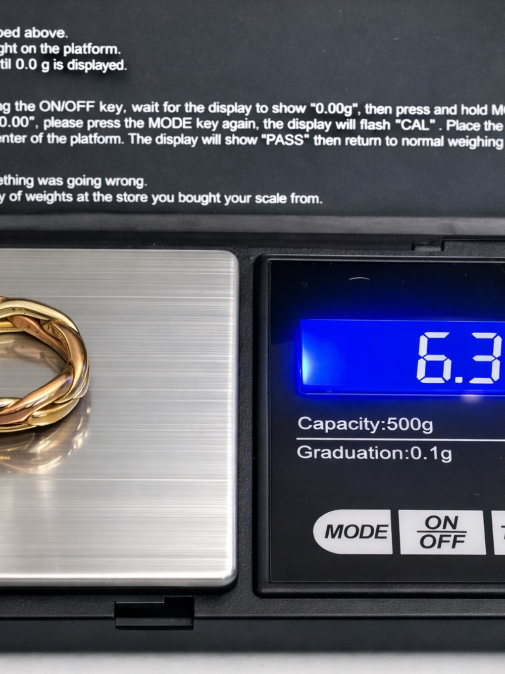 14K Estate Gold Pinkie Ring, Yellow, Rose & White Gold Braid. Maker: ESL Dublin. - Picture 5 of 5